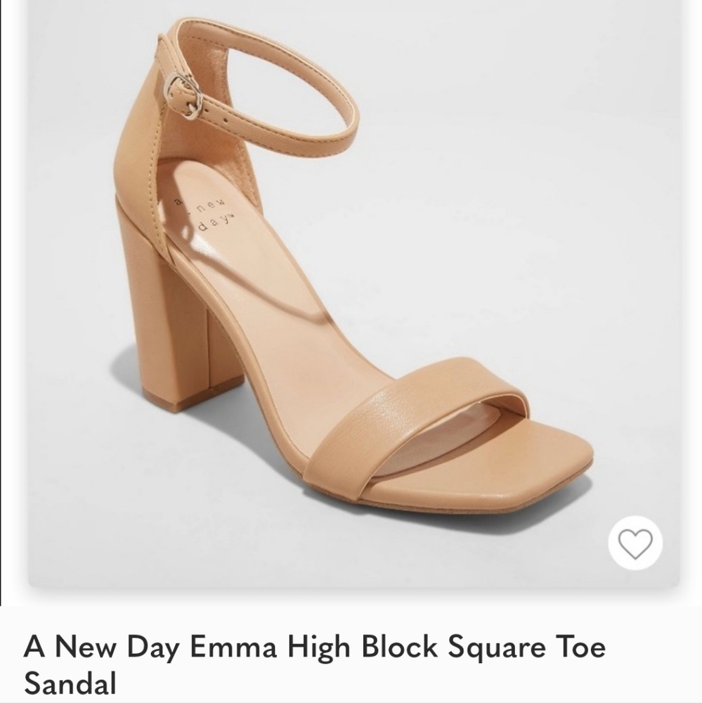 Emma Square Toe High Heel - Nude/Natural